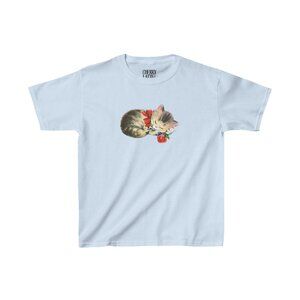 Retro Cat Bow Baby Tee – Red Bow Coquette Aesthetic